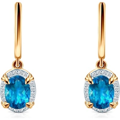 SAVICKI Обеци Savicki: двуцветно злато, топази, диаманти