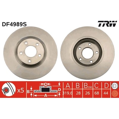 TRW Brzdový kotúč DF4989S