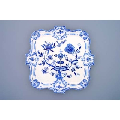 Cibulák podnos reliéfny cibulový porcelán originálny cibulák Dubí 35 cm