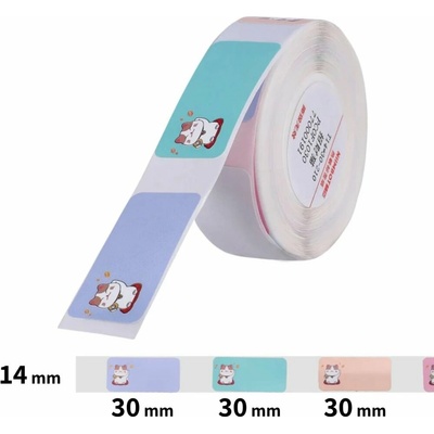 NIIMBOT štítky T 14×30 mm, 210 ks, motiv Maneko-neko | pro D11, D11-M, D110, D110-H
