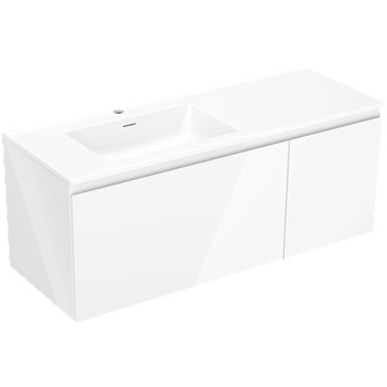 Mexen Orio шкаф за баня 120 см с мивка Otis лява, 1S, 1D, бял гланц - 91A13-12047-3-BBFF00-W18L00 (91A13-12047-3-BBFF00-W18L00)