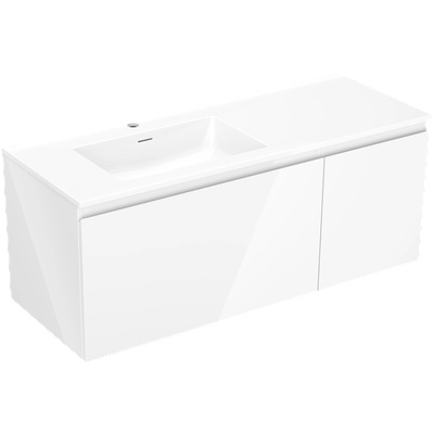 Mexen Orio шкаф за баня 120 см с мивка Otis лява, 1S, 1D, бял гланц - 91A13-12047-3-BBFF00-W18L00 (91A13-12047-3-BBFF00-W18L00)