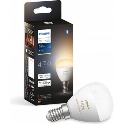 Philips HUE 8719514491106 Hue White žiarovka LED E14 5,1W, 470lm, 2200-6500K, stmievateľná