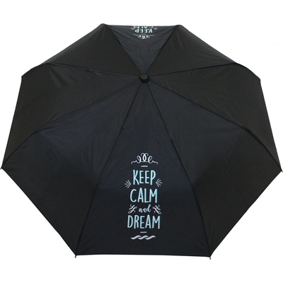 Keep calm and dream deštník automatický skládací černý