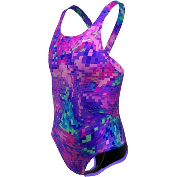 Nike Юношески бански костюм Nike Multi Print HydraStrong Swimsuit Junior - Violet