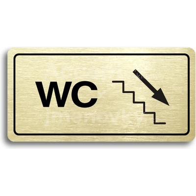 ACCEPT Piktogram WC VPRAVO DOLŮ - zlatá tabulka - černý tisk