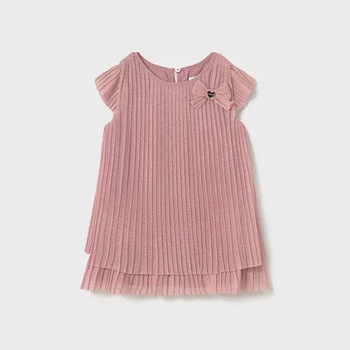 Mayoral Рокля тюл плисирана в розов цвят за мини момиче Майорал