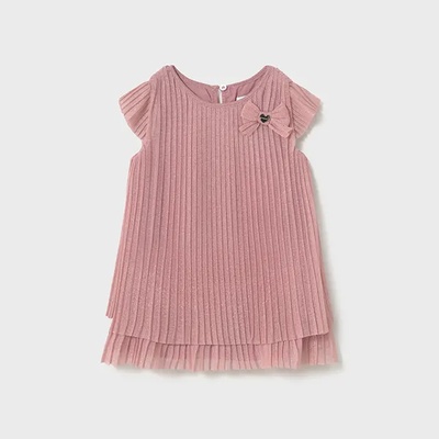 Mayoral Рокля тюл плисирана в розов цвят за мини момиче Майорал