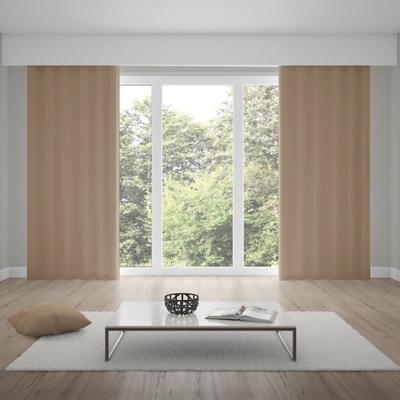 Kapučínový jednofarebný záves s riasiacou páskou Šírka 160 cm | Dĺžka 270 cm hnedá