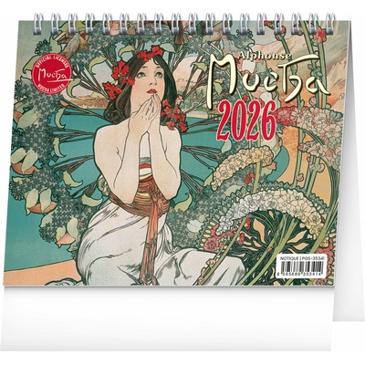 stolní Alfons Mucha, 16,5 x 13 cm 2026 – Zboží Mobilmania