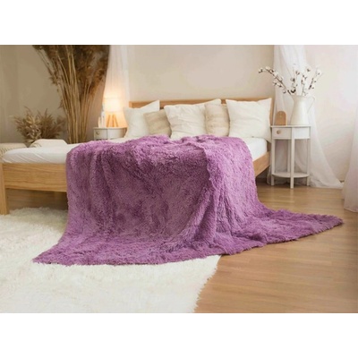 Jerry Fabrics deka s dlouhým vlasem fialová Polyester 150x200