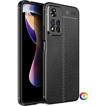 Xiaomi Redmi Note 11 Pro Удароустойчив Litchi Skin Калъф и Протектор