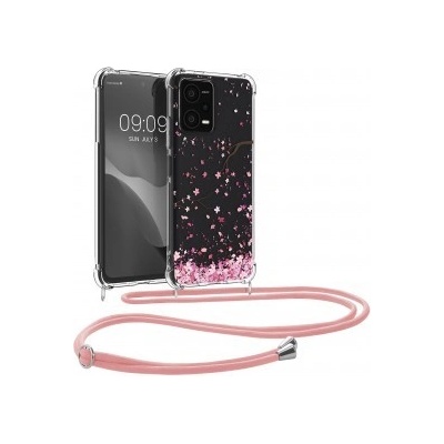 Pouzdro kwmobile průhledné s designem třešňové květ Xiaomi Redmi Note 12 5G / POCO X5 5G růžové