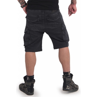 Yakuza cargo šortky Old firm cargo CSB 16048 black čierna