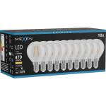 Mexen Vintis 10x LED филаментна крушка E14, G45, 4W, Топла - 2700K, 470 lm, прозрачна (L156-E14-0427-00x10)