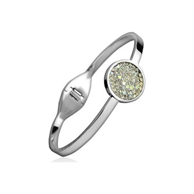 Nubis ocelový náramek s krystaly Crystals from Swarovski CRYSTAL BLACK AB LV7001-CAB