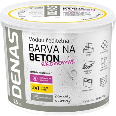 Denas na beton ekonomik 2,5 kg šedá – Sleviste.cz