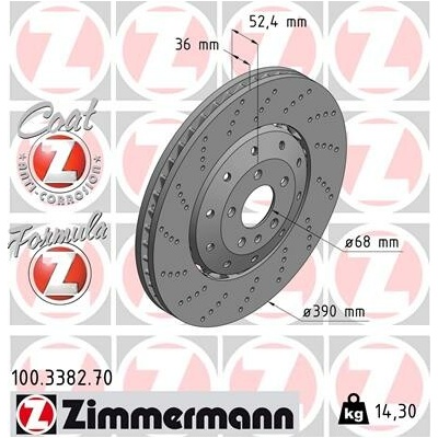 Brzdový kotúč ZIMMERMANN 100.3382.70 (100338270)