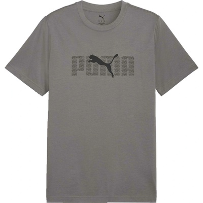 Puma Essentials Logo Lab Tee sivé tmavo sivé