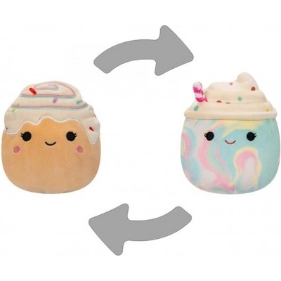 Squishmallows 2v1 Rease škoricové hniezdo a Kelen dúhové frappé 13 cm