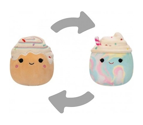 Squishmallows 2v1 Rease škoricové hniezdo a Kelen dúhové frappé 13 cm