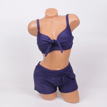 Image 1 of Тъмносин макси бански с боксер и панделка - чашка d