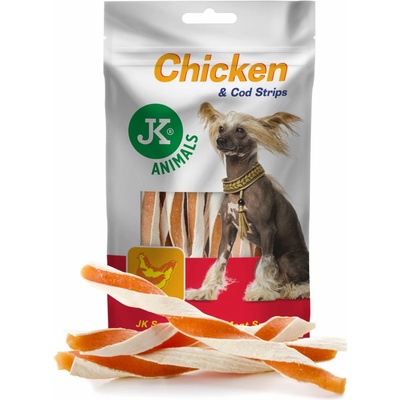 JK ANIMALS Meat Snack 100% Chicken And Cod Strips 80 g