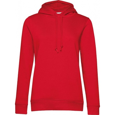 B&C dámská mikina s kapucňou Organic women červená