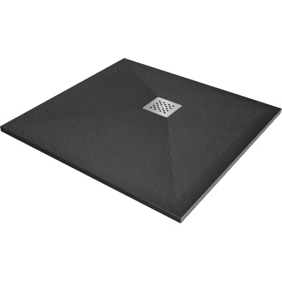 Mexen Stone+ квадратен композитен душ поддушник 90 x 90 см, антрацит - 44719090 (44719090)