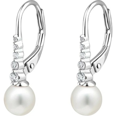 Preciosa Strieborné náušnice s pravou perlou Primavera Bloom Pop 5476 01