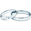 Savicki Snubní prsteny Fairytale bílé zlato modrý safír půlkulaté OBR FAIR NSZ B