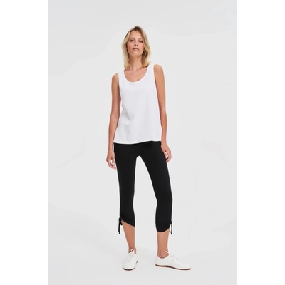 Marisse Black Cotton Leggings čierna biela
