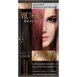 Victoria Beauty Оцветяващ шампоан с кератин - Бордо (v43), 4-8 измивания