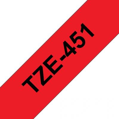 Brother TZE-451, červená/černá, 24mm