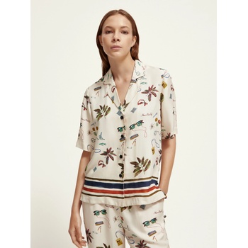 Scotch & Soda Кремава дамска риза с шарки Scotch & Soda Scotch & Soda | Byal | ЖЕНИ | L