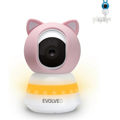 Evolveo Baby Monitor Lux chytrá 360° videochůvička růžová