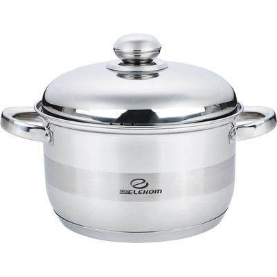 Elekom ТЕНДЖЕРА ЕК-2213 ss, Метален капак, Индукционно 7 слойно дъно, Инокс, 22х13, 5 см, Полезен обем - 4, 6 Литра, Мерителна скала с литраж (ek-2213 ss)