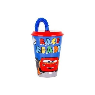 STOR Disney Cars plastový pohár brčkem 430ml