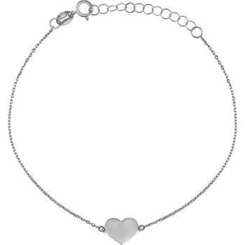 Silvego Jemný zlatý náramok Anker Roma zdobený srdcom W AWFZD020BGW2-17 cm