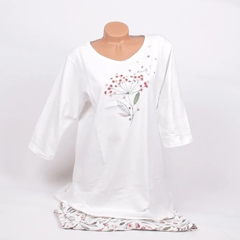 Image 1 of Бяла макси дамска пижама с глухарче