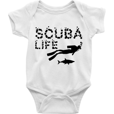 Scuba life Body dojčenské s krátkym rukávom biele