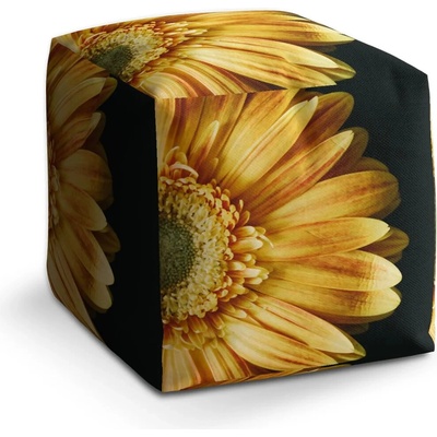 Sablio Taburet Cube žlutá gerbera: 40x40x40 cm