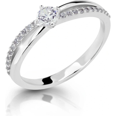 Cutie Jewellery Nežný trblietavý prsteň z bieleho zlata Z6728 2837 10 X 2