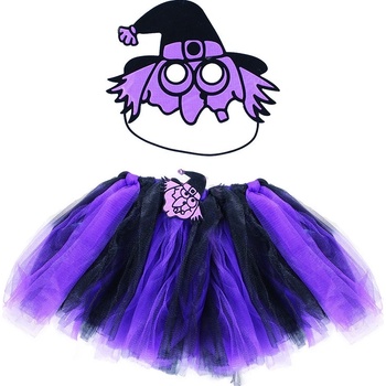 Čarodějnice fialová/Halloween s rukávy