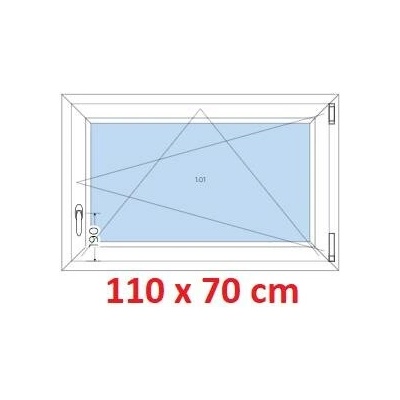 Soft Plastové okno 1100 x 700 mm, otevíravé a sklopné, Černá krupička/Bílá