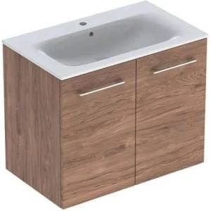 Geberit Комплект стенен шкаф с мивка Geberit Selnova, орех, 2 врати, 80 см (501.258.00.1)