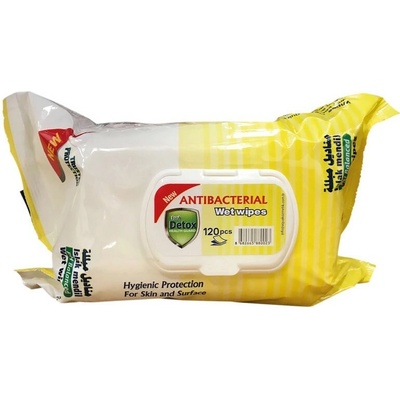 Detox Antibakteriálne vlhčené utierky Fresh Lemon na ruky a povrchy 120 ks
