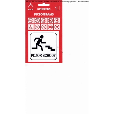 Piktogram 8x8 cm Pozor schody!