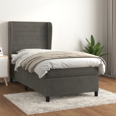 Petrashop 3129238 boxspring postel s matrací tmavě šedá samet