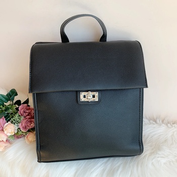 Image 1 of Кожена раница с три прегради Черна Модел 9028